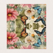 Blume und Schmetterlingsarbeiten Visitenkarten (Außenseite Aufgefaltet)