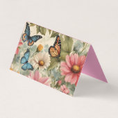 Blume und Schmetterlingsarbeiten Visitenkarten (Rückseite)