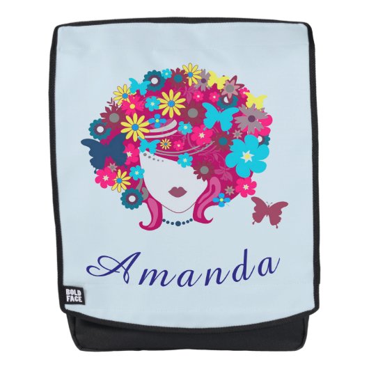 Blume und Schmetterlingsfoto Rucksack (Vorderseite)