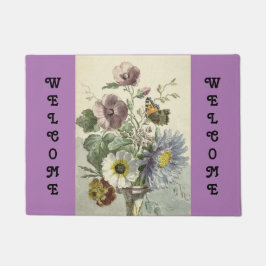 Blume und Schmetterlingsmatte Fußmatte