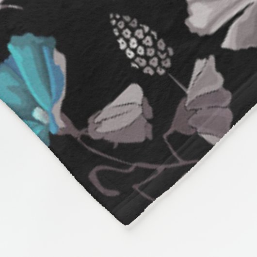 Blume- und Schmetterlingsmuster Fleecedecke (Ecke)