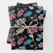 Blume- und Schmetterlingsmuster Geschenkpapier Set (Beispiel)