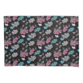 Blume- und Schmetterlingsmuster Kissenbezug (Vorderseite)