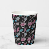 Blume- und Schmetterlingsmuster Pappbecher (Rechts)