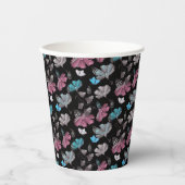 Blume- und Schmetterlingsmuster Pappbecher (Vorderseite)