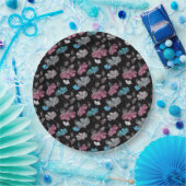 Blume- und Schmetterlingsmuster Pappteller (Party)