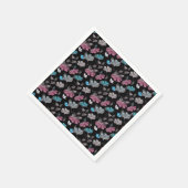 Blume- und Schmetterlingsmuster Serviette (Ecke)