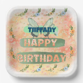 Blume- und Schmetterlingspapierplatine Pappteller