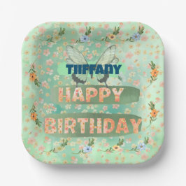 Blume- und Schmetterlingspapierplatine Pappteller