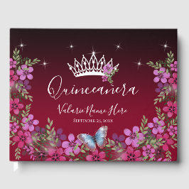 Blume und Schmetterlingsprinzessin Quinceanera Gästebuch