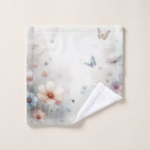 Blume und Schmetterlingstanz Badhandtuch Set (Waschlappen)