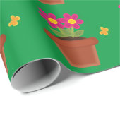 Blume- und Schmetterlingsverpackungspapier Geschenkpapier (Rolleneckpunkt)