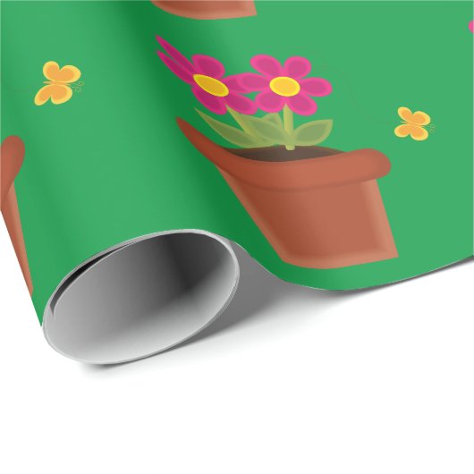 Blume- und Schmetterlingsverpackungspapier Geschenkpapier (Rolleneckpunkt)