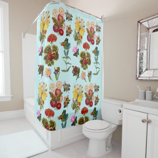 Blume- und Schmetterlingswanzen insektenartige Pfl Duschvorhang (Beispiel)