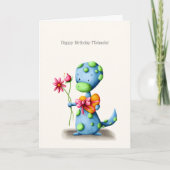 Blume und Schokolade Lizard Personalisiert zum Geb Karte (Vorderseite)