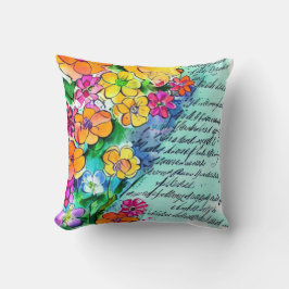 Blume und Schreiben Kissen