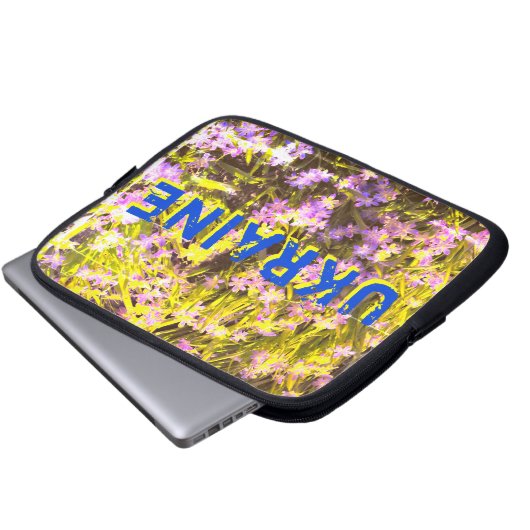 Blume und Schreiben Laptopschutzhülle (Vorne Knopf)