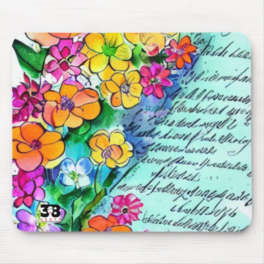 Blume und Schreiben Mousepad (Vorne)