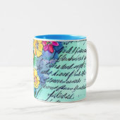 Blume und Schreiben Zweifarbige Tasse (VorderseiteRechts)