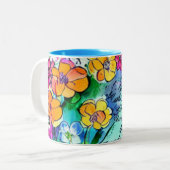 Blume und Schreiben Zweifarbige Tasse (Vorderseite Links)
