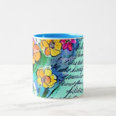 Blume und Schreiben Zweifarbige Tasse (Mittel)