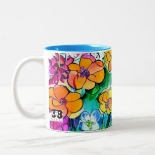 Blume und Schreiben Zweifarbige Tasse