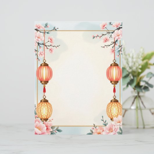 Blume und Signalleuchten Briefbogen (Stehend Vorderseite)