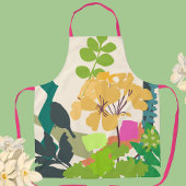 Blume und Silhouetten der Vogelwelt Schürze