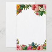 Blume und Songbird Briefpapier (Vorne/Hinten)