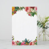 Blume und Songbird Briefpapier (Stehend Vorderseite)