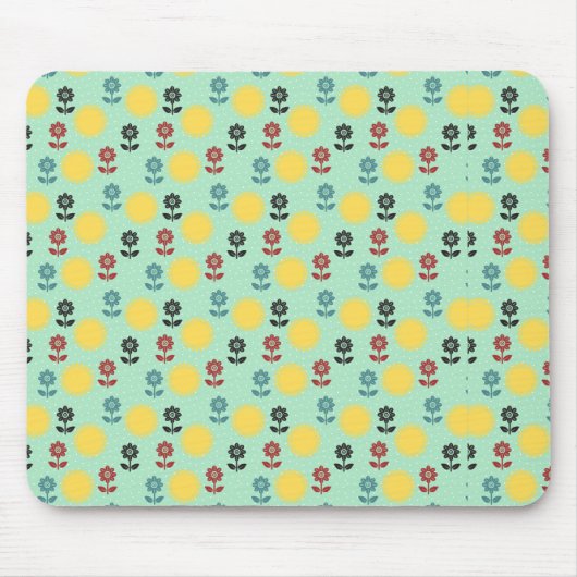 Blume und Sonnenblumenmuster Mousepad (Vorne)