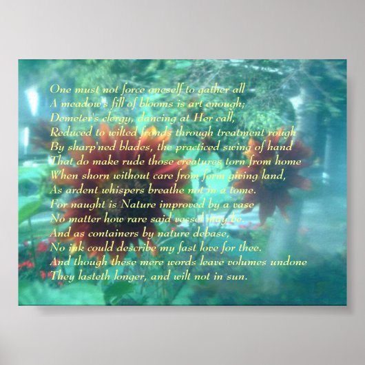 Blume und Sonnet Poster (Vorne)