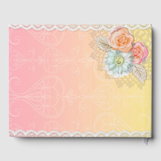 Blume und Spitze Gästebuch (Rückseite)