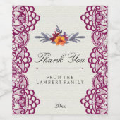 Blume und Spitzen, Land, Eleganz Weinetikett (Einzelnes Label)