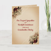 Blume und Spitzen Personalisiertes Beileid Karte (Vorderseite)