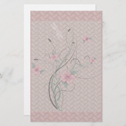 Blume und Spitzentechnologie Briefpapier (Vorne/Hinten)