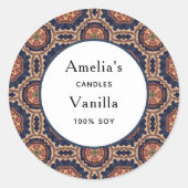 Blume und Star Shapes - Candle Business Runder Aufkleber (Vorderseite)