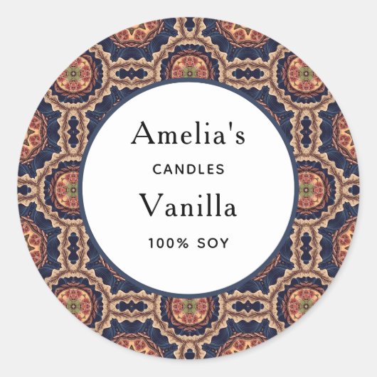 Blume und Star Shapes - Candle Business Runder Aufkleber (Vorderseite)