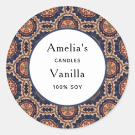 Blume und Star Shapes - Candle Business Runder Aufkleber