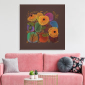 Blume und Steine in Aquarellfarben, die Sie indivi Leinwanddruck (Insitu (Wohnzimmer))