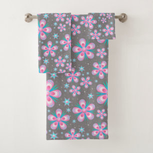 Blume und Sterne Badehandtuch Set