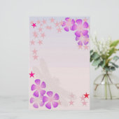 Blume und Sterne Briefpapier (Stehend Vorderseite)