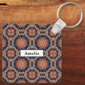 Blume und Sternmuster Schlüsselanhänger (Rückseite)