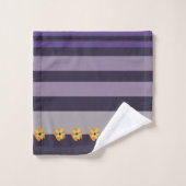 Blume und Streifen Badhandtuch Set (Waschlappen)