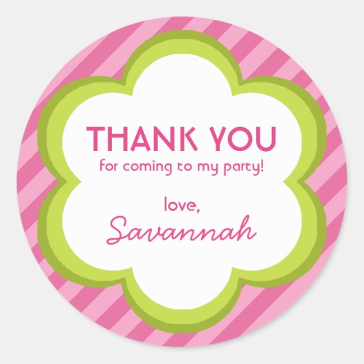 Blume und Streifen Danke, Aufkleber (Vorderseite)