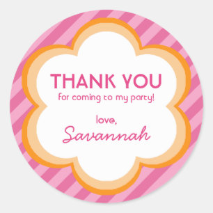 Blume und Streifen Danke, Aufkleber