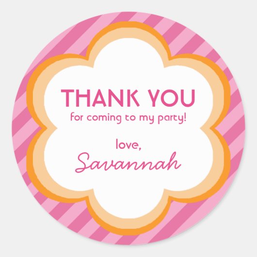 Blume und Streifen Danke, Aufkleber (Vorderseite)