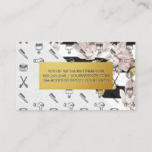 Blume und Streifen | Muster für Haarstühle Visitenkarte (Rückseite)