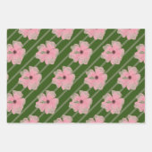 Blume und Streifen, rosa, umhüllende Papierblätter Geschenkpapier Set (Vorderseite 3)