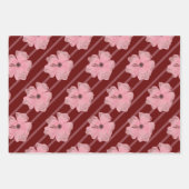 Blume und Streifen, rosa, umhüllende Papierblätter Geschenkpapier Set (Vorderseite 2)